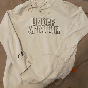 Nader Armour white hooded sweatshirt